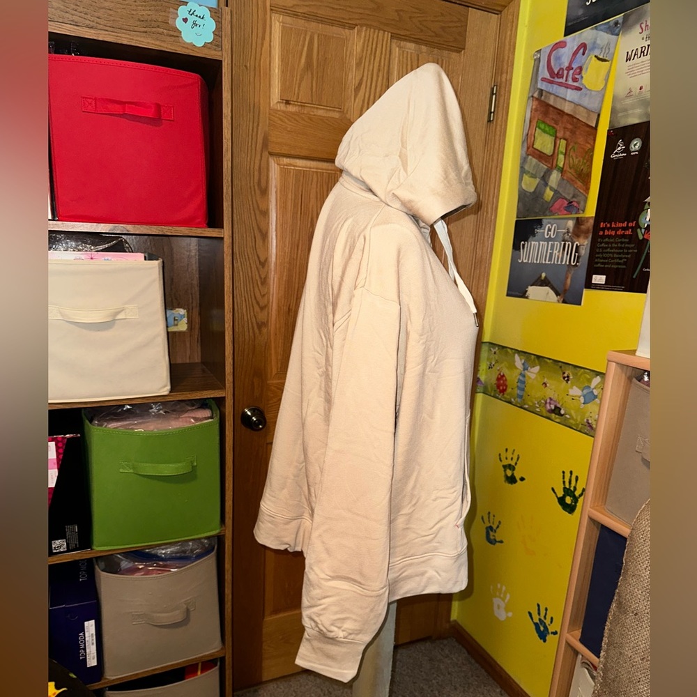 CALME BY JOHNNY WAS ZIP HOODIE WITH SIDE SLITS-beige - Picture 12 of 16
